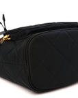 Re-Nylon Saffiano Stitched Duet Bucket Bag Black