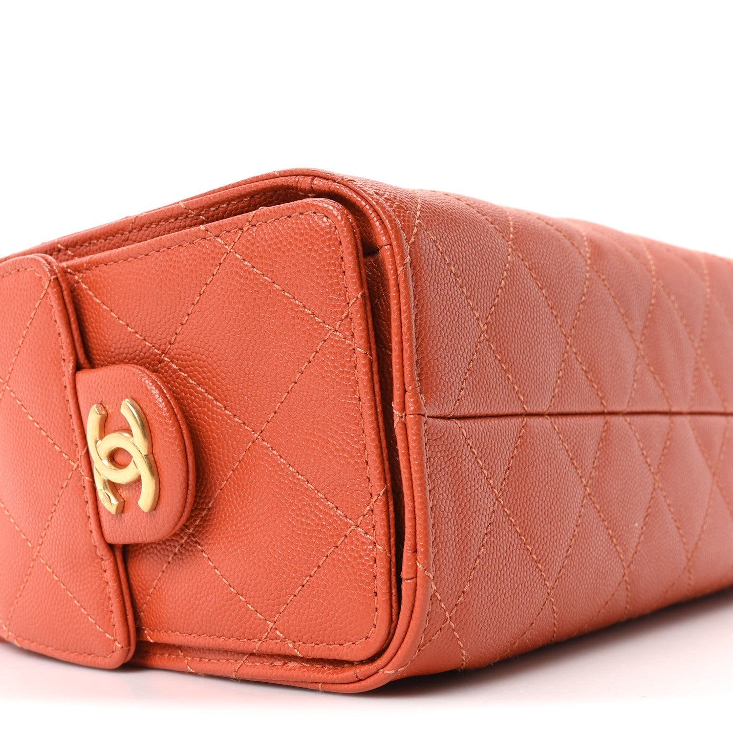 Caviar Quilted Mini CHNL 25 Handbag Dark Orange