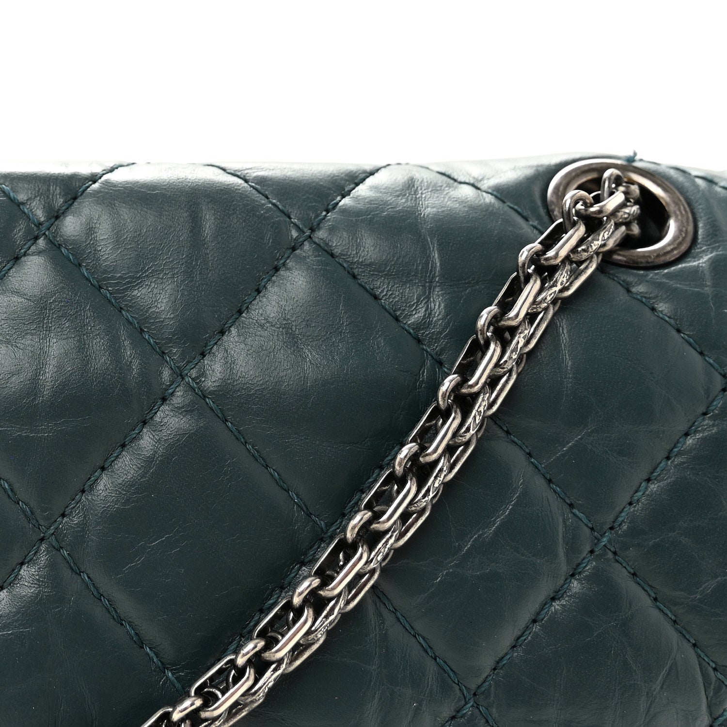Aged Calfskin Quilted 2.55 Reissue 226 Flap Green
