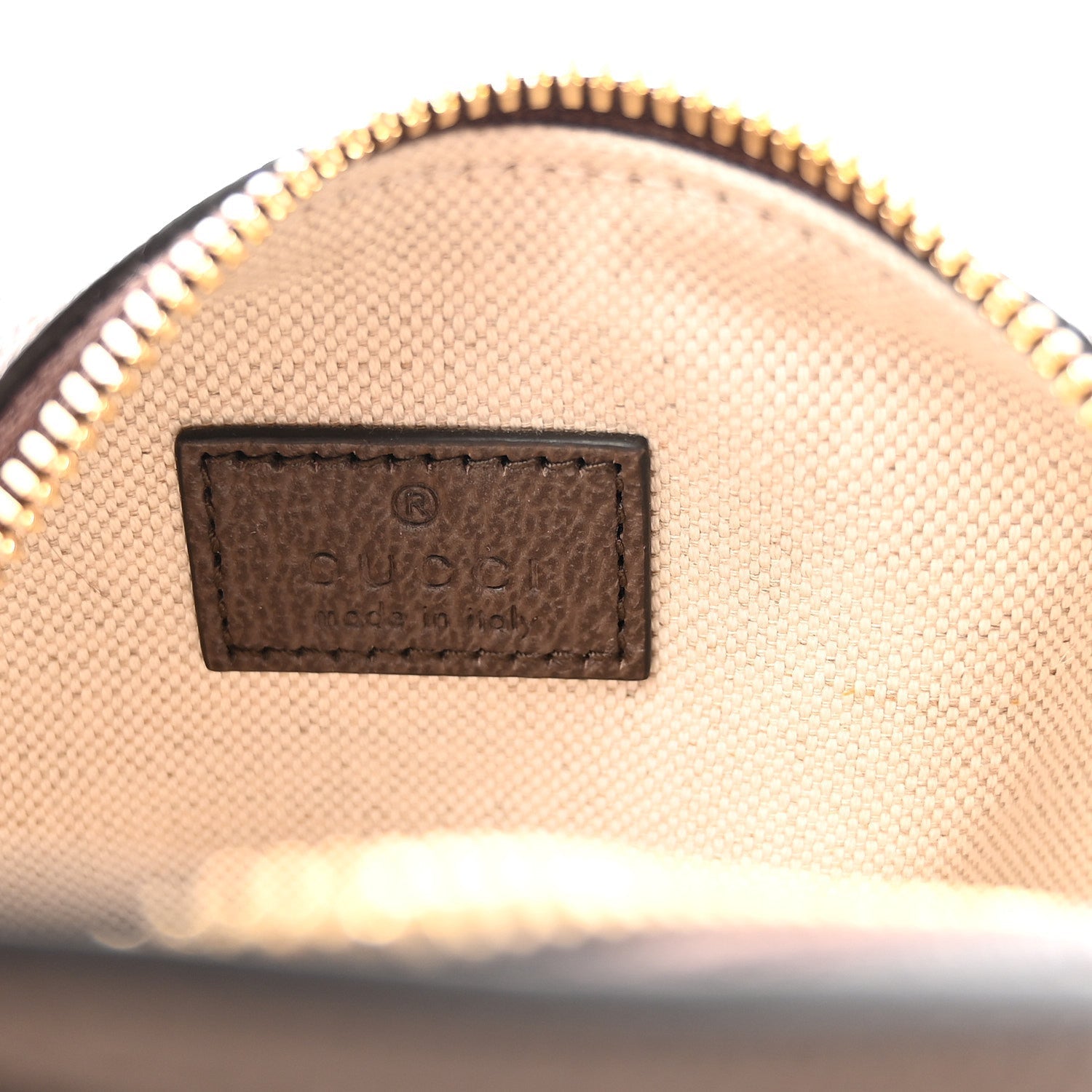GG Supreme Monogram Textured Dollar Calfskin Web Super Mini Ophidia Top Handle Bowler Bag Beige Ebony New Acero