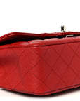 Caviar Quilted Mini Rectangular Flap Red