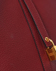 Taurillon Clemence Picotin Lock 22 MM Rouge H