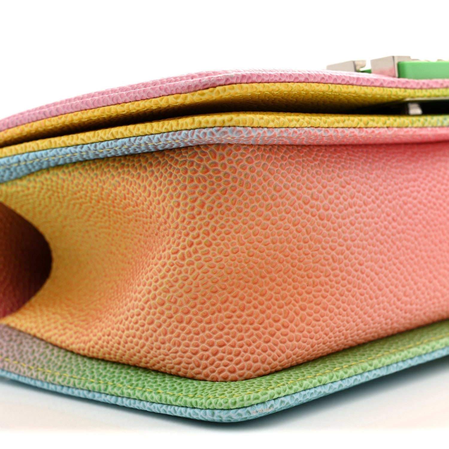 Caviar Quilted Small Cuba Rainbow Boy Flap  Multicolor