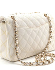 Caviar Quilted Small Double Flap White