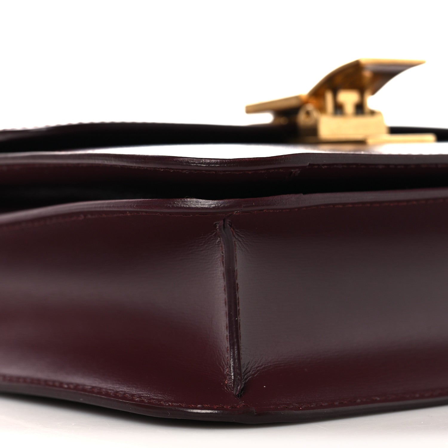 Box Calfskin Teen Classic Box Flap Bag Burgundy