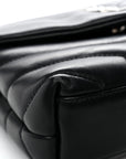 Calfskin Y Quilted Monogram Toy Loulou Crossbody Bag Black