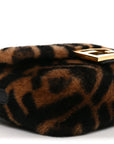 Shearling Vitello Dolce Macro FF 1974 Mini Baguette Tobacco Black