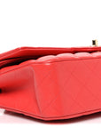 Caviar Quilted Medium Double Flap Red