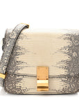 Lizard Small Classic Box Flap Bag Natural