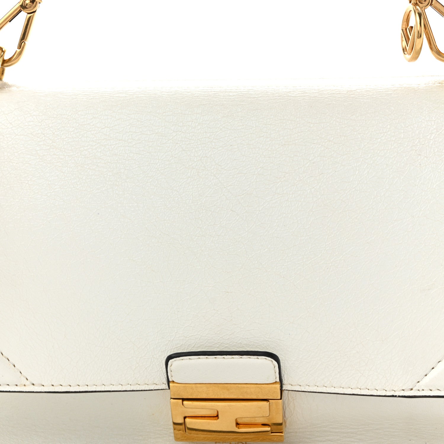 Agnello Old Shine F is FNDI Kan U Shoulder Bag White