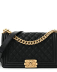 Caviar Quilted Medium Boy Flap Black