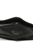 Glazed Calfskin Quilted CC XL Single Flap Black
