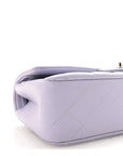 Caviar Quilted Medium Double Flap Light Purple