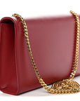 Smooth Calfskin Medium Classic Monogram Kate Tassel Satchel Lipstick Red