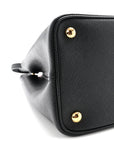Saffiano Cuir Medium Double Bag Black Fuoco