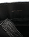 Calfskin Y Quilted Monogram Monochrome Medium Loulou Chain Satchel Black