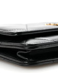 Lambskin Quilted CHNL 19 Wallet On Chain WOC Black