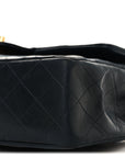 Lambskin Quilted Medium Double Flap Navy