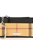 House Check Key Coin Case Black