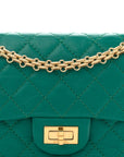 Aged Calfskin Quilted 2.55 Reissue Mini Flap Green