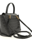 Calfskin Crocodile Embossed Nano Belt Bag Grey