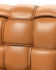 Nappa Maxi Intreccio Padded Cassette Crossbody Bag Caramel