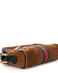 Suede Patent Web Mini Ophidia Shoulder Bag Nocciola Black
