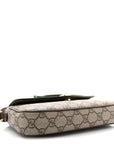 GG Supreme Monogram Textured Dollar Calfskin Web Mini Ophidia Envelope Shoulder Bag Beige Ebony