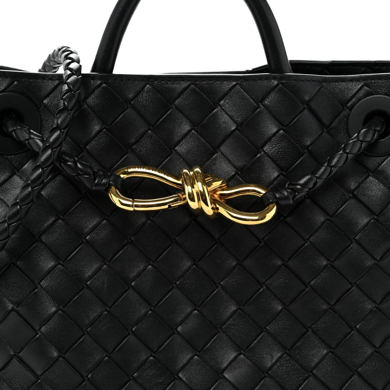 Nappa Intrecciato Small Andiamo Shoulder Bag Black