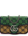 Monogram Multicolor Matelasse Diagonal Super Mini GG Marmont Shoulder Bag Green Blue Yellow Light Blue Pink