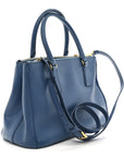 Saffiano Small Galleria Double Zip Tote Cobalto