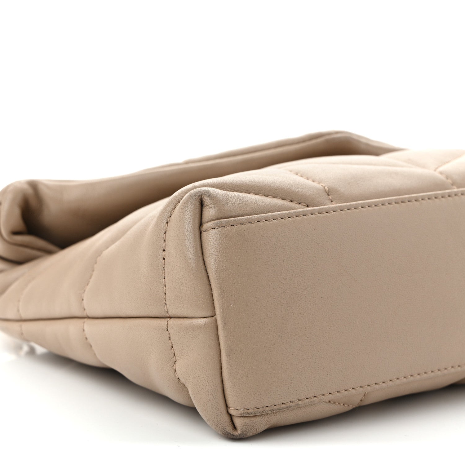 Lambskin Quilted Toy Loulou Puffer Monogram Chain Satchel Nude Powder