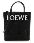 Raffia Calfskin Standard A4 Tote Bag Black