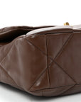 Lambskin Quilted Large CHNL 19 Flap Dark Brown