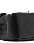 Lambskin Quilted Mini Rectangular Flap Black