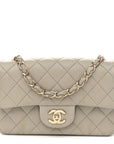 Lambskin Quilted Mini Rectangular Flap Grey