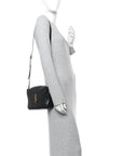 Calfskin Matelasse Monogram Lou Camera Bag Black