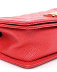 Caviar Quilted Small Boy Flap Red