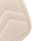 Calfskin Matelasse Super Mini GG Marmont Shoulder Bag White