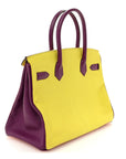 Chevre Mysore Horseshoe Birkin 30 Rose Confetti Anemone Lime