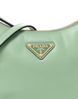 Soft Calfskin Arque Shoulder Bag Acquamarina