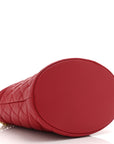 Calfskin Quilted Boy Bucket Bag Red