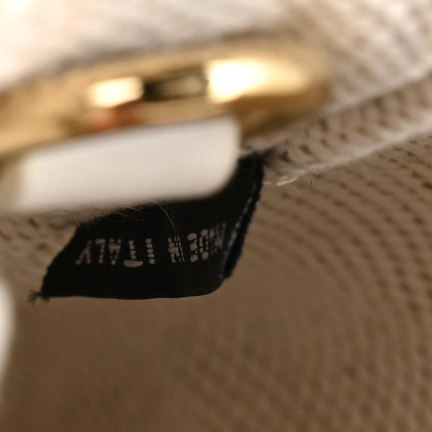 Wicker Canvas Mini Tote Tan White