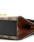 GG Supreme Monogram Calfskin Small Padlock Shoulder Bag Beige Black Cuir