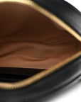 Grained Calfskin Web Mini Ophidia Round Shoulder Bag Black
