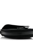 Calfskin Canvas Never Still Crossbody Flap Bag Black