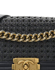 Sheepskin Braided Small Boy Reverso Flap Navy