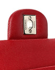Caviar Quilted Medium Double Flap Red