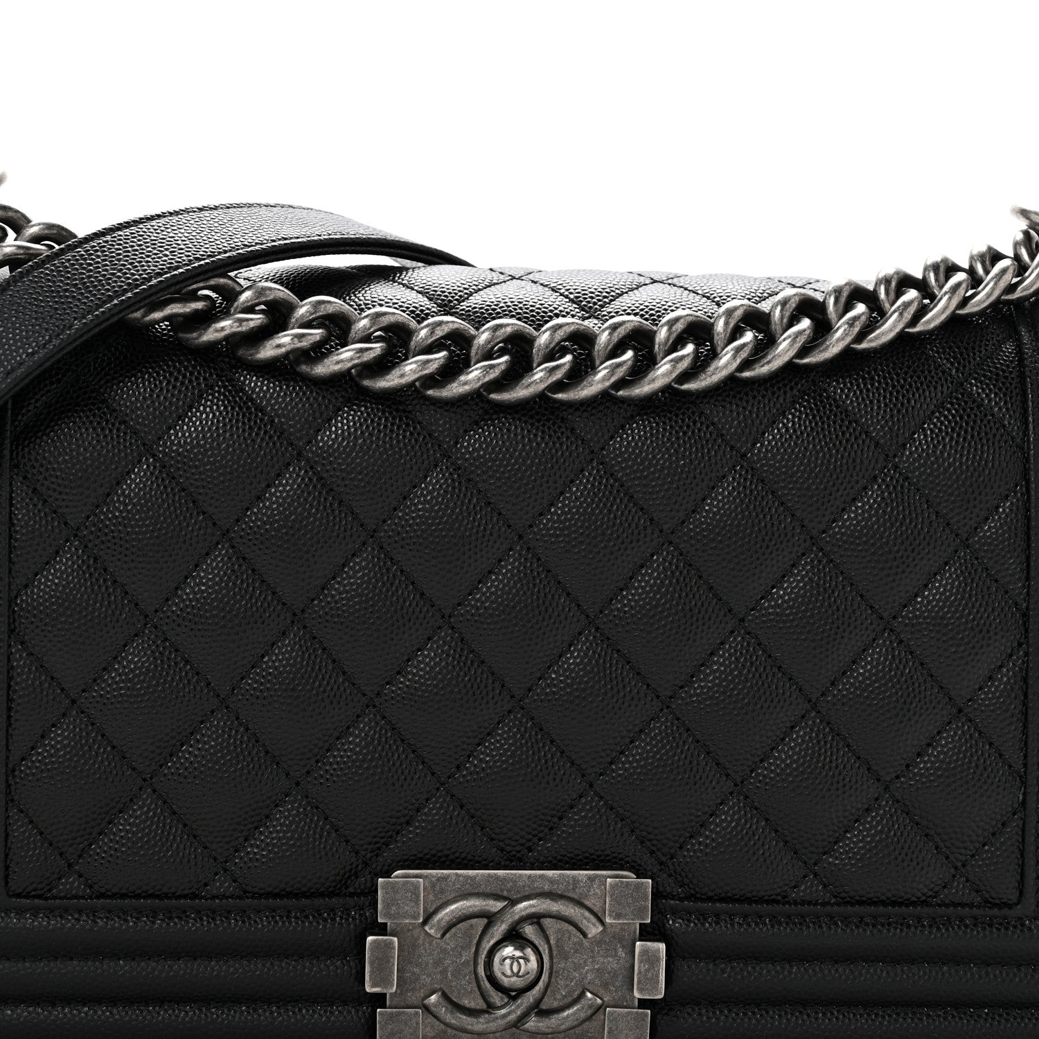 Caviar Quilted Medium Boy Flap Black