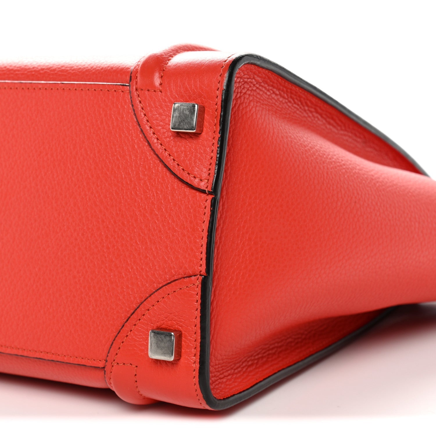 Drummed Calfskin Micro Luggage Vermillion